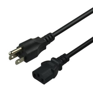 China 6 Foot UL Approved Power Cord USA Black AC 3 Prong Computer Cable on sale