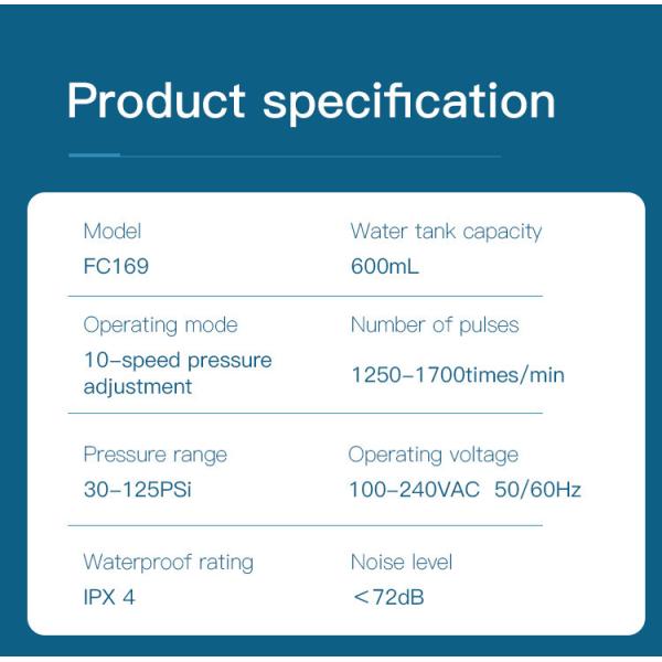 Teeth Whitening Countertop Water Flosser 600ml Electric Jet