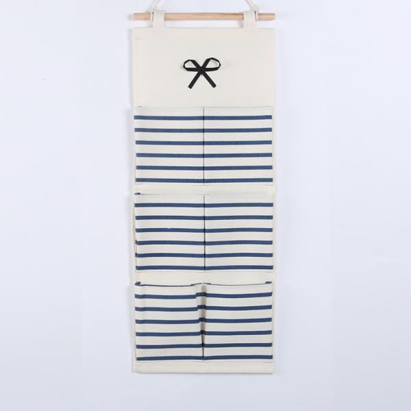 Puting hanging storage bag pockets organizer door wall chest holder customized red blue stripe