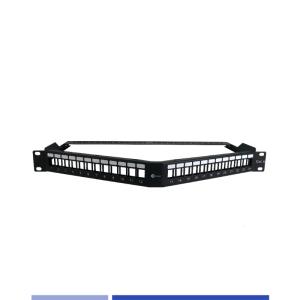 Buy cheap 1U Module 24 Port Angled Patch Panel unload keystone Jack product