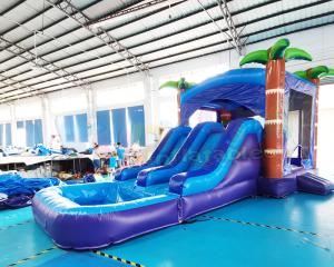 Buy cheap Palm Tree Jumping Inflatable Bouncer Slide With Triple Stitching product
