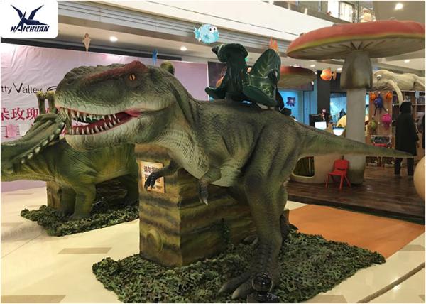 Quality Vivid Waterproof  Lifesize Large Ride On Dinosaur With Mouth Open And Close for sale