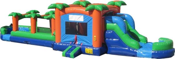 Quality inflatable kdis obstacle course with bouncer and slide for sale