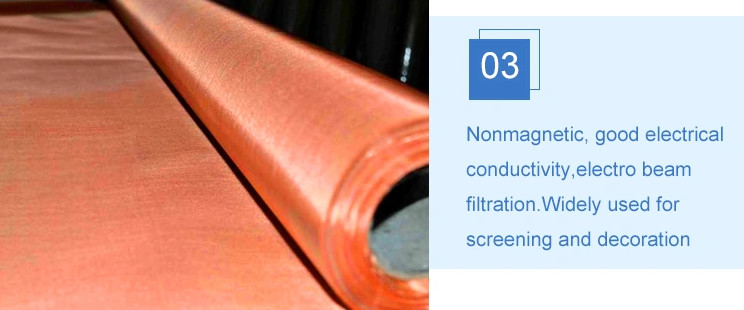150X150mesh Copper Woven Wire Mesh , 0.065mm Fine Copper Mesh Screen