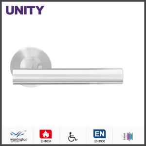 Stainless Steel Fire Door Lever Handle EN1906 and EN1634 Satin Finish