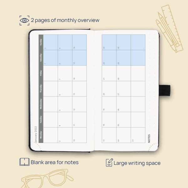 Bordeaux 2023 Weekly Pocket Planner With Yearly And Monthly Schedules