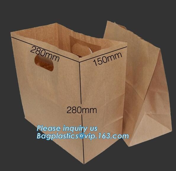 Custom Printing Recycled Brown Kraft Paper Bags,Custom Printed Factory Glassine Paper Bread Small Brown Bag, bagease