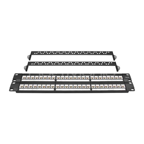 Quality 2U 48 Port Cat6 UTP Network Patch Panel 10G Support UL Listed For 19" Rack Mount for sale