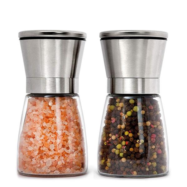 Quality 80ml Ceramic Blades Refillable Glass Pepper Grinder for sale