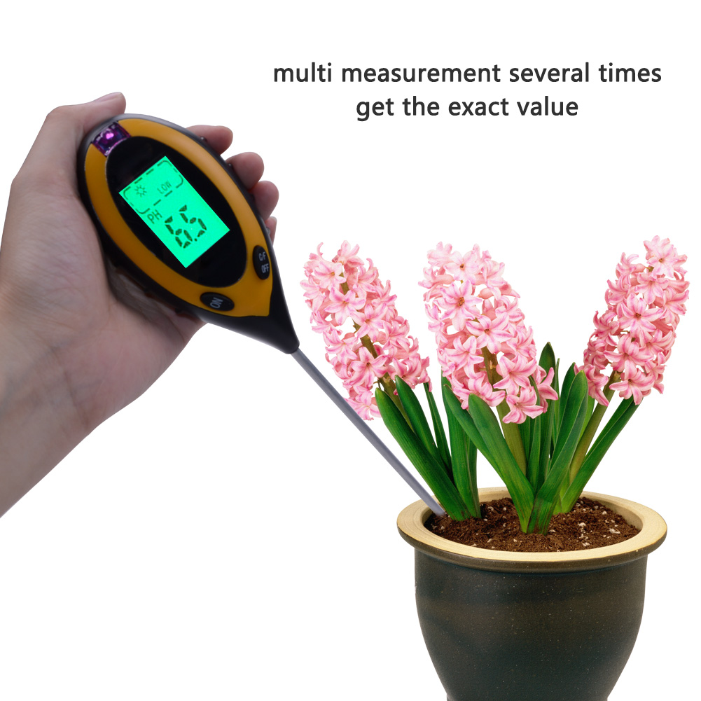Moisture Gardening Water Soil Testing Machine 4 in 1 PH Meter with LCD Sensor Prob