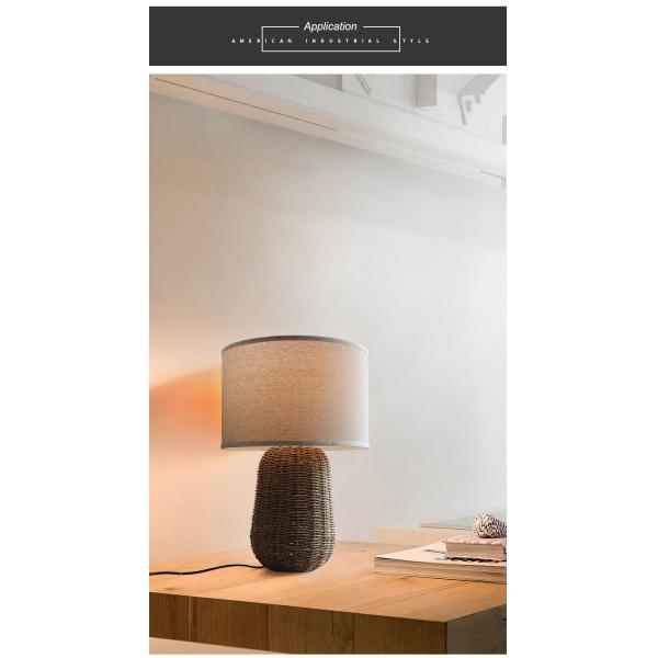 Sustainable Rattan Table Lamp , Durable Rattan Bedside Light Switch Control