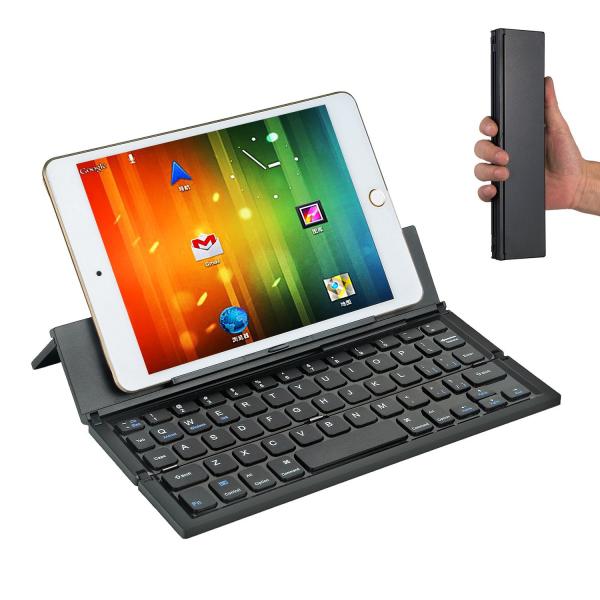 Metal Aluminum Alloy 3 Level Foldable Bluetooth Keyboard Rechargeable Portable Folding Wireless Keyboard