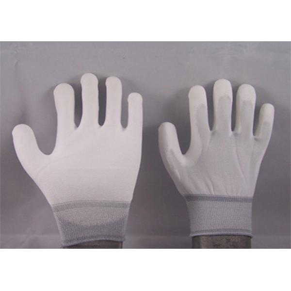 Safety Working PU Coated Gloves Silk Screen Logo Printing Smooth Surface