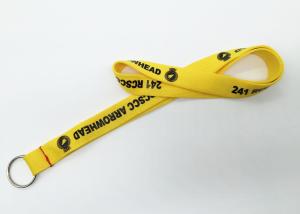 Yellow Nylon safe screen printed lanyards for school ID , BSCI certificated