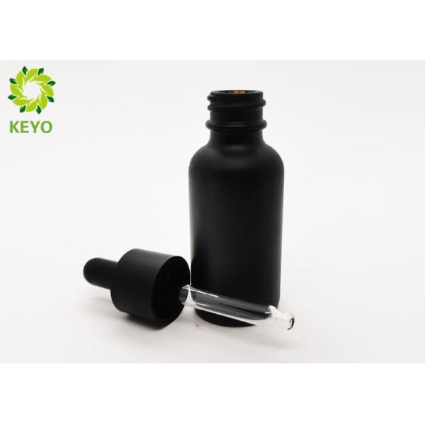 30ml Matte Black Empty Glass Dropper Bottles For Essential Oil / Face Serum