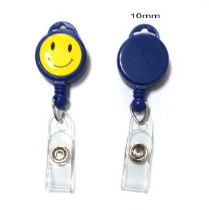 China Flat Back Round Lanyard Retractable Badge Reels , Retractable Key Reels on sale