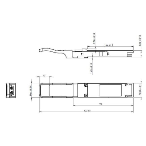 Single Lambda LR1 QSFP28 Optical Transceiver 100Gb/S 10km 100G Ethernet