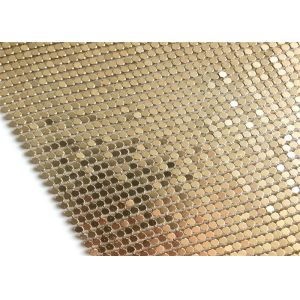 Buy cheap Rectangle Gold Sequin Mesh Fabric Metal Mirror 10mm product