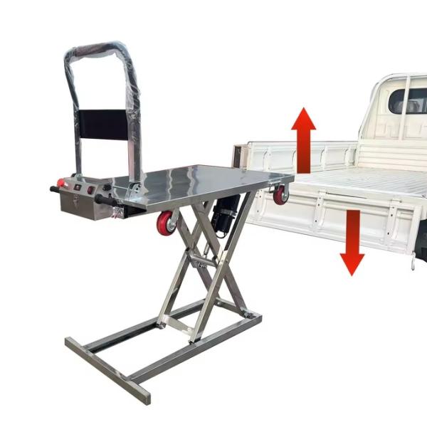 Powered 250 Kg Carry-on With Vehicle Portable Onboard Self-Elevating Table Carts Material Lift Drive Shops Machinery Rep