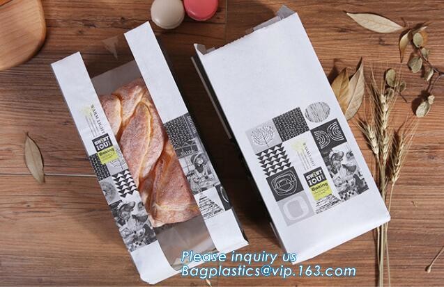 Custom Printing Recycled Brown Kraft Paper Bags,Custom Printed Factory Glassine Paper Bread Small Brown Bag, bagease