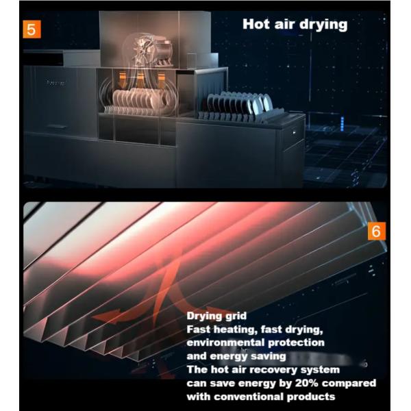 Restaurant Hotel Automatic Conveyor Type Small Long Dragon Dishwasher