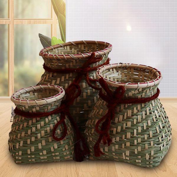 Handmade Woven Basket, Bamboo Baskets, Wall Hanging Basket For Fishing, Bamboo Decorative Storage Bins For Organizing PE Baskets Polypropylene Basket