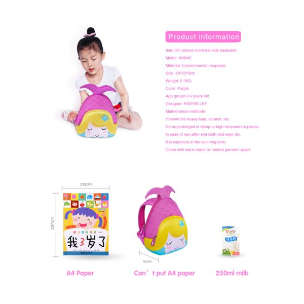 Cute Mermaid Personalized Backpacks For Toddlers