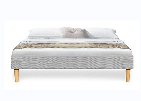 Quality Light Gray Linen Soft Upholstered Bed Frame Without Headboard for sale