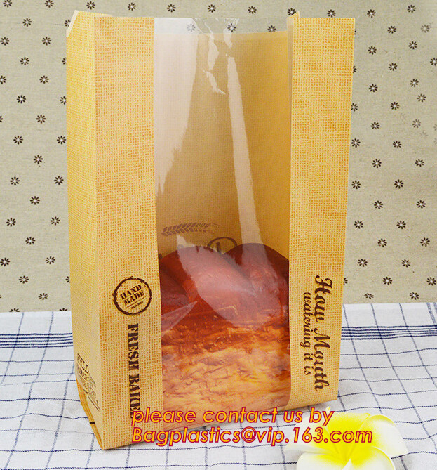 Custom Printing Recycled Brown Kraft Paper Bags,Custom Printed Factory Glassine Paper Bread Small Brown Bag, bagease