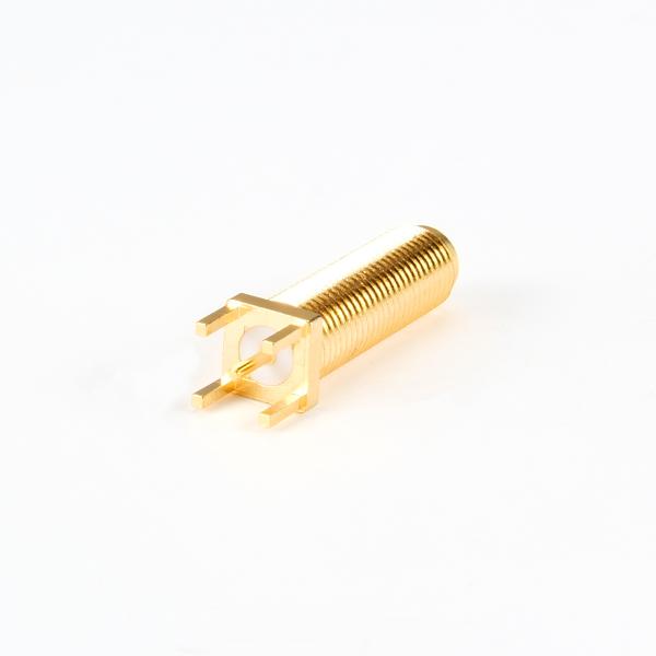 RF Brass/Gold Plating Straight Head Connector Oxidation Resistance Corrosion Resistance PCB Mounting Connector