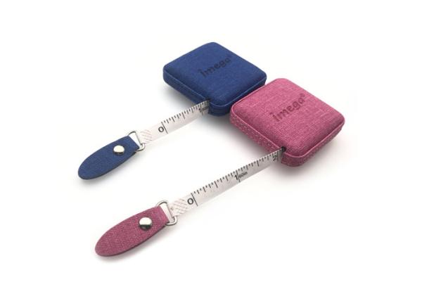 Quality PU ABS Retractable Tape Measure Fabric Texture Debossing Souvenir Gift for sale