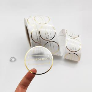 Buy cheap 1.57in Transparent Glossy Plastic Clear Vinyl Stickers Paper Recycled Cosmetic Use product