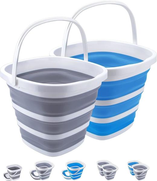 Quality Collapsible Plastic Bucket with 1.32 Gallon (5L) Each, Foldable Round Tub, Space Saving Outdoor Waterpot for Garden for sale
