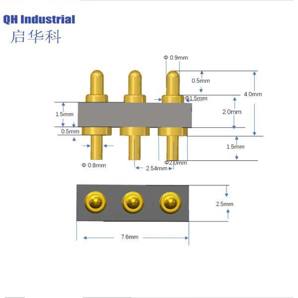 3Pin Mexico Lcd Connector spring loaded pin Connector Magnetic Connector Magnetic spring loaded pin Connector