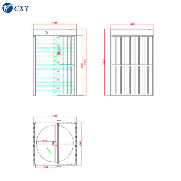 Anti Collision Full Height Turnstile with RFID Access Control 30-40 People/Min Stainless Steel 304 Customizable Head Thickness