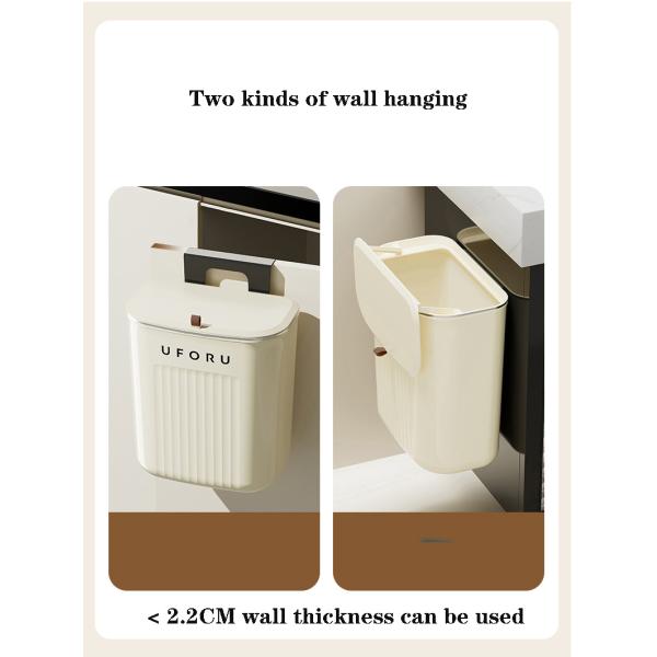 Large Capacity Slit Wall Mounted Toilet Wall Mounted Plastic Trash Can with Lid