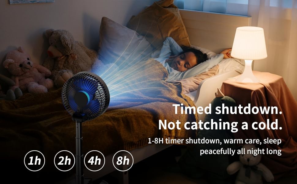 Socool Fan 20000mAh 9th Speed Colour Screen 8h Timing Folding Fan USB Emergency Power Supply Charging Type-C LED Adjustable Table Fan