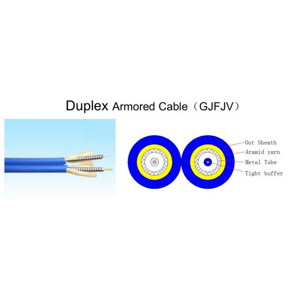 Zip Duplex G657A2 9/125 Um Armored Fiber Optic Cable Single Mode LSZH Flat
