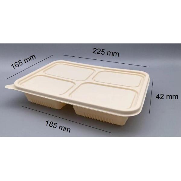 4 Compartment Disposable Container Rectangular Take Away Box 1250ML 1100ML