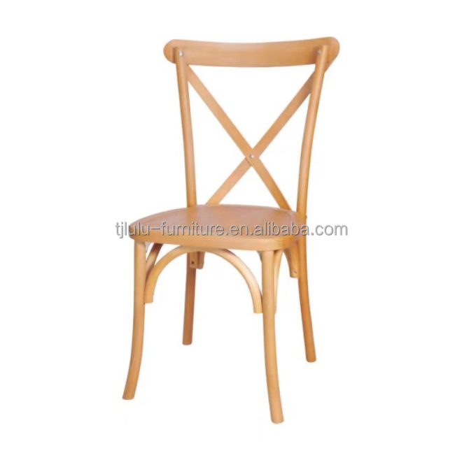 NO Folded Customized American Modern Design Solid Wood Cross BackStackable Event Dinging Chair