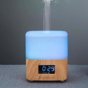 Buy cheap Wood Grain Ultrasonic LCD Essential Oil Diffuser Alarm Clock product