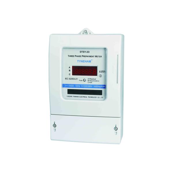 Plastic Cover Prepaid Three Phase KWH Meter With Four Wire ABS Anti Flaming Meter Case