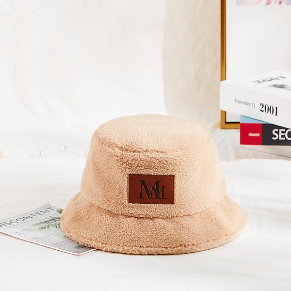 Quality Plain Color Warm Furry Plush Fisherman Bucket Hat For Ladies for sale