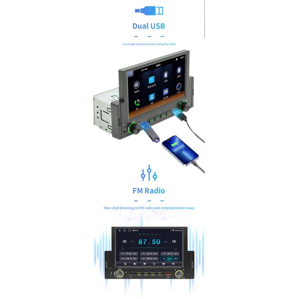 6.2 Inch Car MP5 Music Player Bluetooth Android Car Seat Tablet Mount