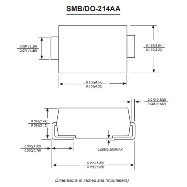 2A 200v Surface Mount Super Fast Recovery Rectifiers Es2d Smd Diode Sma Smc SMB Case