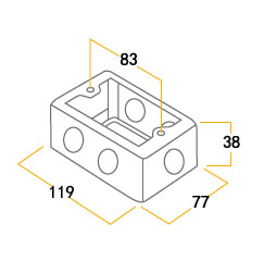 119X77X38 Electrical Boxes And Covers For Switches , Electrical Box Covers