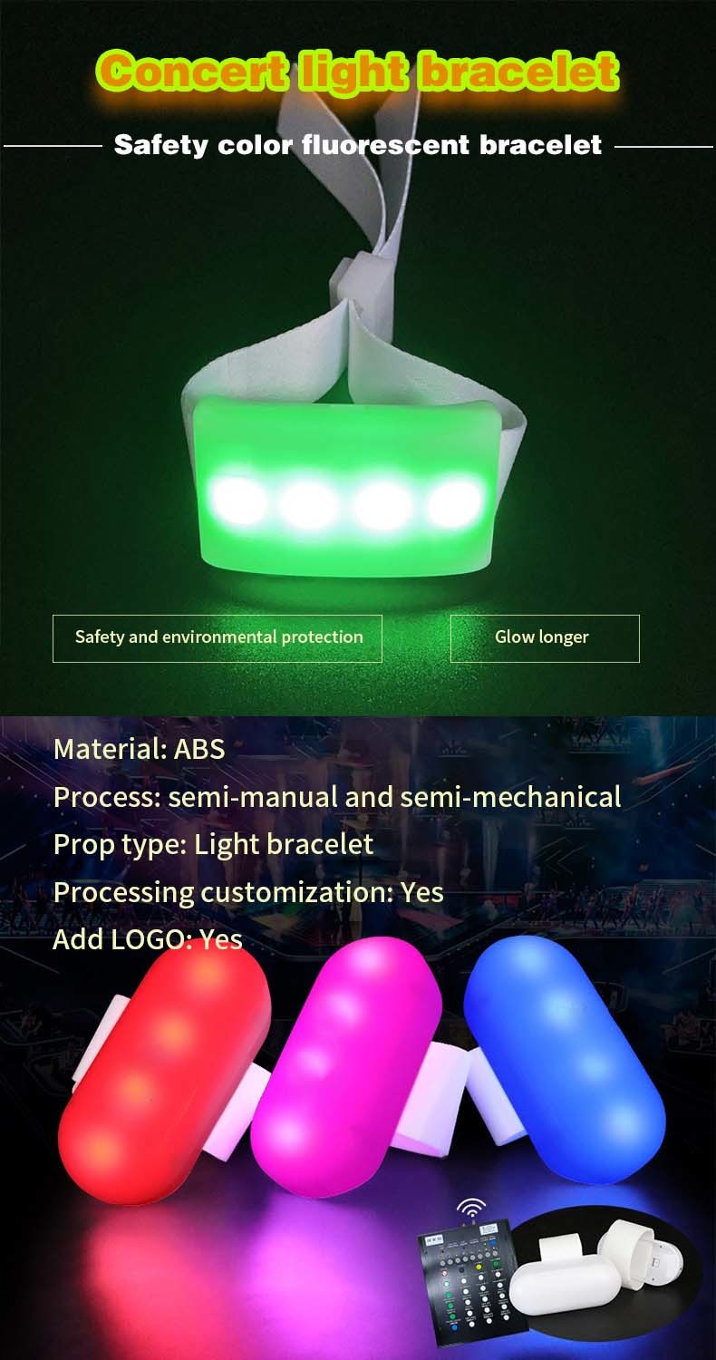 Crowd LED Glow Bracelets 2g Radio Control LED Wristbands Remote Controlled For Party