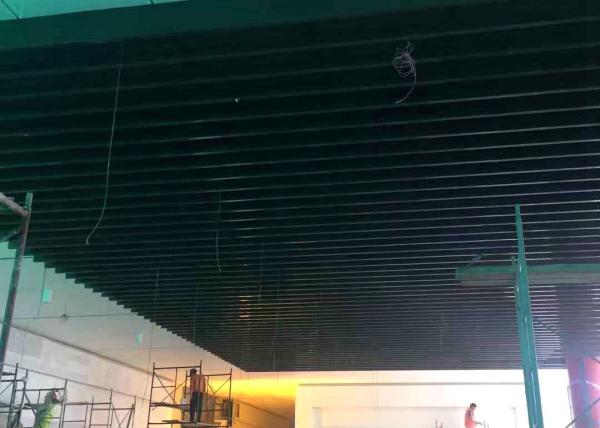 Quality Roller Coated Wood Color Aluminum Baffle Ceiling For Shopping Mall 12 Years Warranty for sale