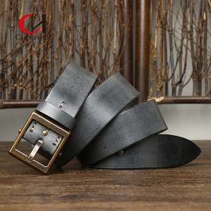 Buy cheap Smooth Strap Vintage Leather Belt For Men With Standard Width Zinc Alloy Buckle product