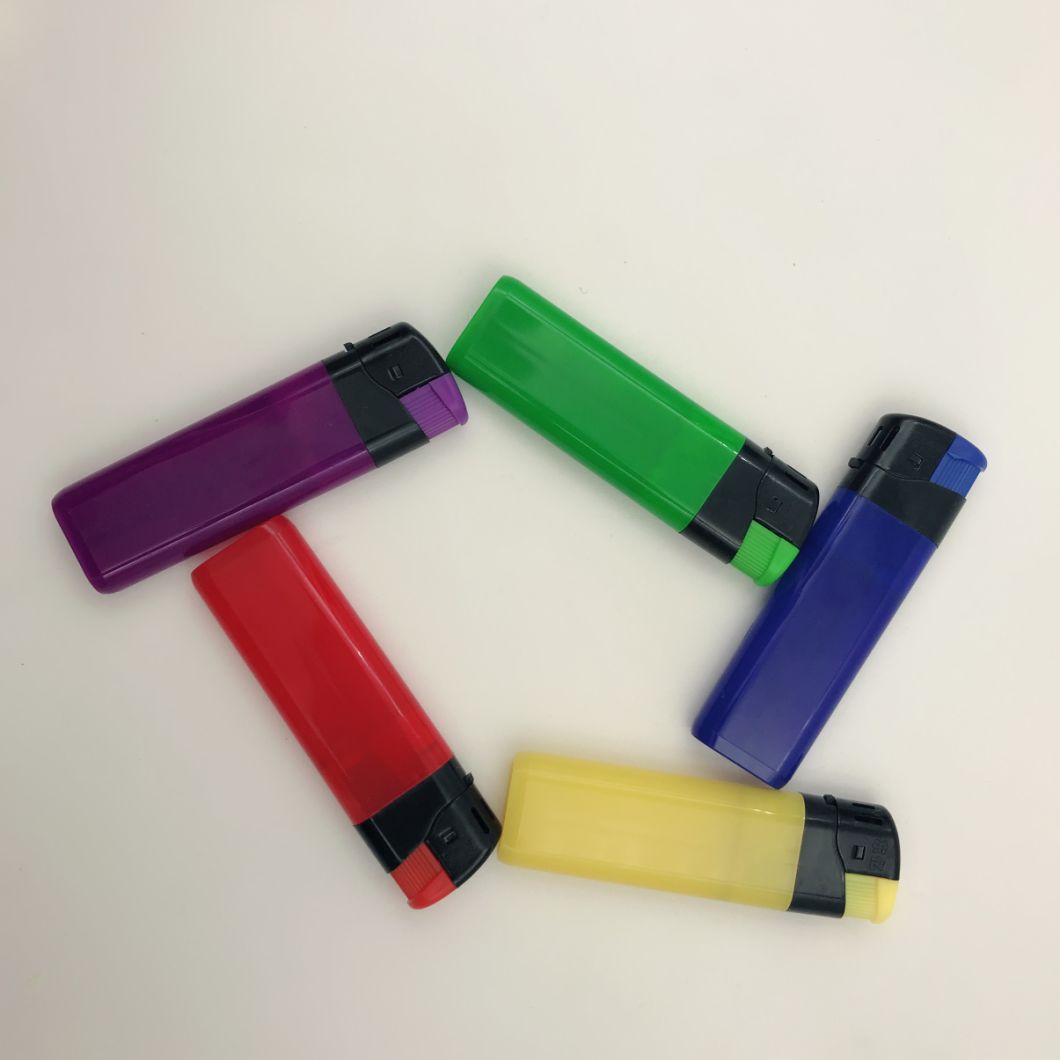 Plastic Rechargeable Butane Gas Electric Lighter with PVC Shrink Logo